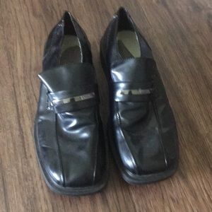 Black men’s dress shoes.